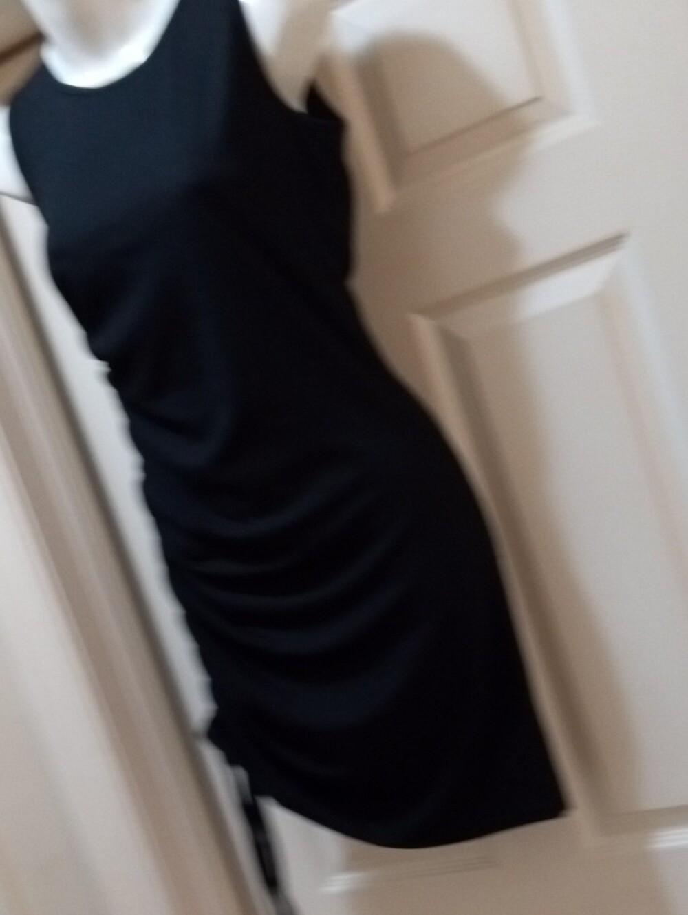 Black Ruched Side Tank Mini Dress - Picture 4 of 8